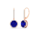 Load image into Gallery viewer, round-halo-3-carat-diamond-drop-earrings-with-sapphire-in-rose-gold-FDEAR11235ROGSABL-3.00-CT-NL-RG.jpg
