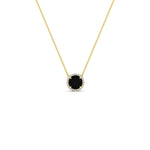 Load image into Gallery viewer, round-halo-black-diamond-1-carat-necklace-in-FDPD10984GBLACK-1.00CT-NL-YG-CS
