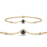 Load image into Gallery viewer, round-halo-chain-black-diamond-bracelet-in-FDBRC9637GBLACKANGLE2-NL-YG
