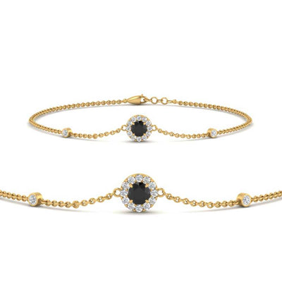 Round Halo Chain Diamond Bracelet