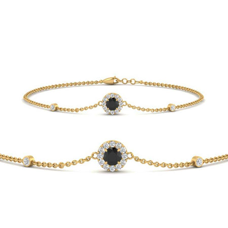 Round Halo Chain Diamond Bracelet