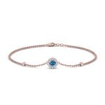 Load image into Gallery viewer, round-halo-chain-blue-topaz-bracelet-in-FDBRC9637GICBLTOANGLE2-NL-RG
