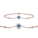 Load image into Gallery viewer, round-halo-chain-blue-topaz-bracelet-in-FDBRC9637GICBLTOANGLE2-NL-RG
