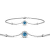 Load image into Gallery viewer, round-halo-chain-blue-topaz-bracelet-in-FDBRC9637GICBLTOANGLE2-NL-WG