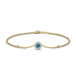 Load image into Gallery viewer, round-halo-chain-blue-topaz-bracelet-in-FDBRC9637GICBLTOANGLE2-NL-YG
