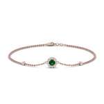 Load image into Gallery viewer, round-halo-chain-emerald-bracelet-in-FDBRC9637GEMGRANGLE2-NL-RG
