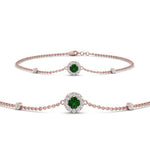 Load image into Gallery viewer, round-halo-chain-emerald-bracelet-in-FDBRC9637GEMGRANGLE2-NL-RG
