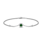 Load image into Gallery viewer, round-halo-chain-emerald-bracelet-in-FDBRC9637GEMGRANGLE2-NL-WG
