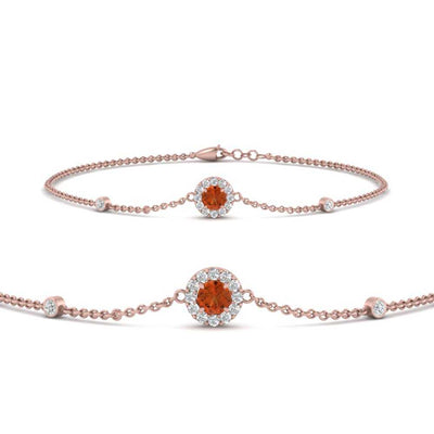 Round Halo Chain Diamond Bracelet