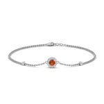 Load image into Gallery viewer, round-halo-chain-orange-sapphire-bracelet-in-FDBRC9637GSAORANGLE2-NL-WG
