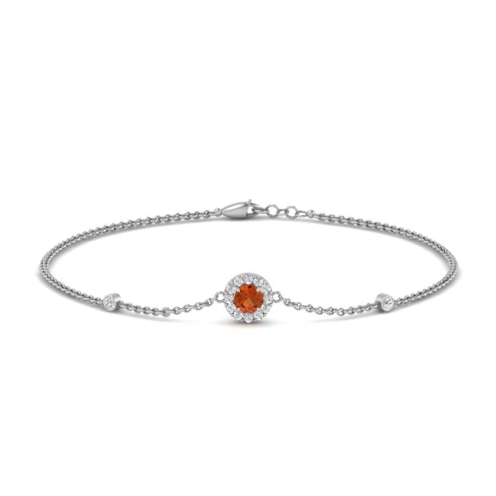 round-halo-chain-orange-sapphire-bracelet-in-FDBRC9637GSAORANGLE2-NL-WG