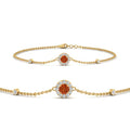 Thumbnail 28 - round-halo-chain-orange-sapphire-bracelet-in-FDBRC9637GSAORANGLE2-NL-YG