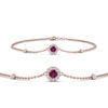 Load image into Gallery viewer, round-halo-chain-pink-sapphire-bracelet-in-FDBRC9637GSADRPIANGLE2-NL-RG