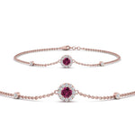 Load image into Gallery viewer, round-halo-chain-pink-sapphire-bracelet-in-FDBRC9637GSADRPIANGLE2-NL-RG
