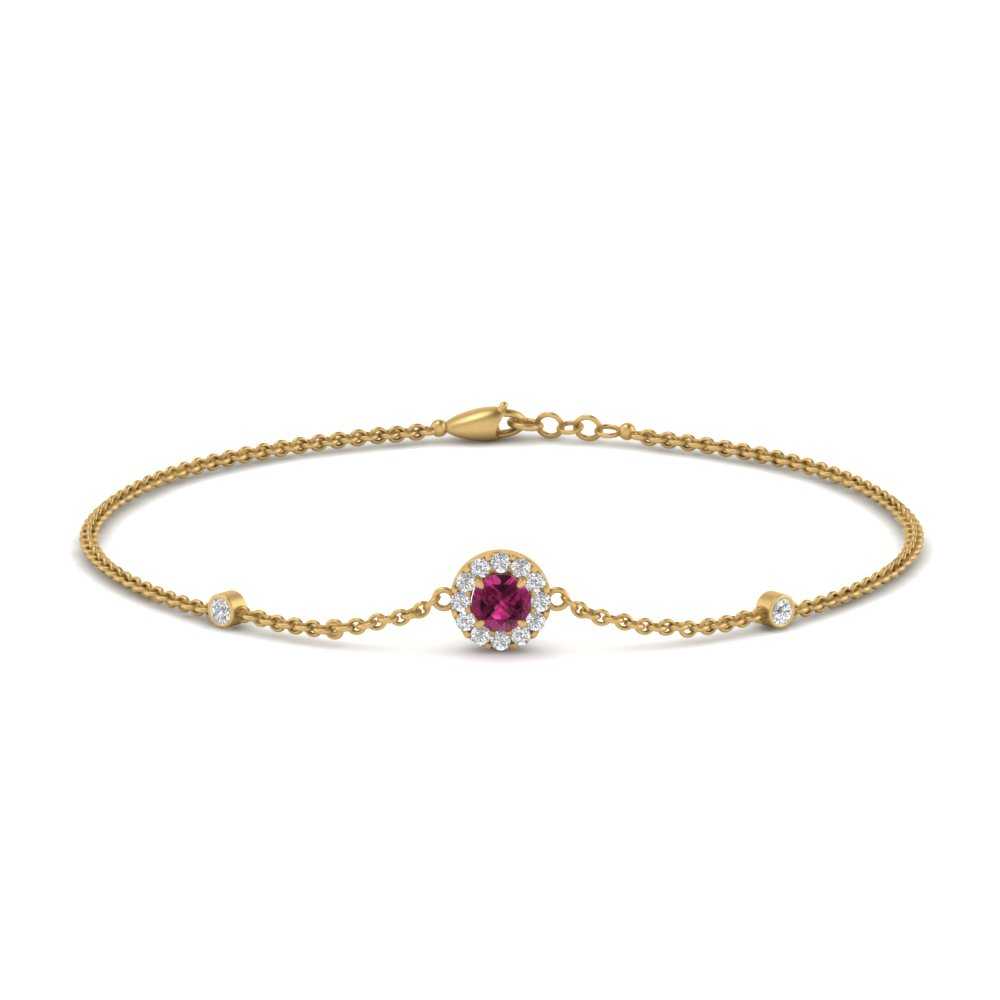 round-halo-chain-pink-sapphire-bracelet-in-FDBRC9637GSADRPIANGLE2-NL-YG
