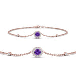 Load image into Gallery viewer, round-halo-chain-purple-topaz-bracelet-in-FDBRC9637GVITOANGLE2-NL-RG
