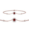 Load image into Gallery viewer, round-halo-chain-ruby-bracelet-in-FDBRC9637GRUDRANGLE2-NL-RG