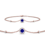 Load image into Gallery viewer, round-halo-chain-sapphire-bracelet-in-FDBRC9637GSABLANGLE2-NL-RG

