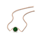Load image into Gallery viewer, round-halo-emerald-1-carat-necklace-in-FDPD10984GEMGR-1.00CT-NL-RG-CS
