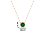 Load image into Gallery viewer, round-halo-emerald-1-carat-necklace-in-FDPD10984GEMGR-1.00CT-NL-RG-CS
