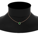Load image into Gallery viewer, round-halo-emerald-1-carat-necklace-in-FDPD10984GEMGR-1.00CT-NL-RG-CS
