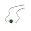 Load image into Gallery viewer, round-halo-emerald-1-carat-necklace-in-FDPD10984GEMGR-1.00CT-NL-WG-CS