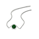 Load image into Gallery viewer, round-halo-emerald-1-carat-necklace-in-FDPD10984GEMGR-1.00CT-NL-WG-CS
