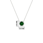 Load image into Gallery viewer, round-halo-emerald-1-carat-necklace-in-FDPD10984GEMGR-1.00CT-NL-WG-CS

