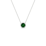 Load image into Gallery viewer, round-halo-emerald-1-carat-necklace-in-FDPD10984GEMGR-1.00CT-NL-WG-CS
