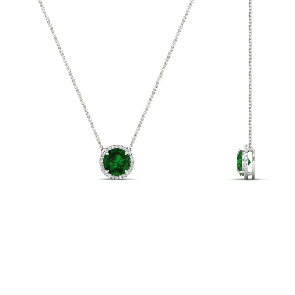 round-halo-emerald-1-carat-necklace-in-FDPD10984GEMGR-1.00CT-NL-WG-CS