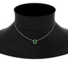 Load image into Gallery viewer, round-halo-emerald-1-carat-necklace-in-FDPD10984GEMGR-1.00CT-NL-WG-CS