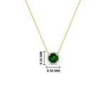 Load image into Gallery viewer, round-halo-emerald-1-carat-necklace-in-FDPD10984GEMGR-1.00CT-NL-YG-CS
