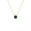 Load image into Gallery viewer, round-halo-emerald-1-carat-necklace-in-FDPD10984GEMGR-1.00CT-NL-YG-CS