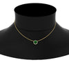 Load image into Gallery viewer, round-halo-emerald-1-carat-necklace-in-FDPD10984GEMGR-1.00CT-NL-YG-CS