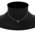 Load image into Gallery viewer, round-halo-emerald-1-carat-necklace-in-FDPD10984GEMGR-1.00CT-NL-YG-CS
