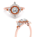 Load image into Gallery viewer, round-halo-floral-orange-sapphire-engagement-ring-in-rose-gold-FD9822RORGSAORANGLE3-NL-RG_007fab97-acaa-44f2-9410-9681dedc968c?v=1755852237
