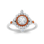 Load image into Gallery viewer, round-halo-floral-orange-sapphire-engagement-ring-in-white-gold-FD9822RORGSAORANGLE5-NL-WG_27ba6594-d5b9-4fa3-b197-2fc6a352e63d?v=1755852237

