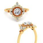 Load image into Gallery viewer, round-halo-floral-orange-sapphire-engagement-ring-in-yellow-gold-FD9822RORGSAORANGLE3-NL-YG_c68bd78b-3d2e-46d1-b663-5314a03bcb5c?v=1755852237
