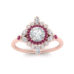 Load image into Gallery viewer, round-halo-floral-pink-sapphire-engagement-ring-in-rose-gold-FD9822RORGSADRPIANGLE5-NL-RG?v=1755852214
