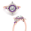 Load image into Gallery viewer, round-halo-floral-purple-topaz-engagement-ring-in-rose-gold-FD9822RORGVITOANGLE3-NL-RG_9dfec006-5d9d-4673-9080-09fb929c2b9d?v=1755852240