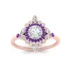Load image into Gallery viewer, round-halo-floral-purple-topaz-engagement-ring-in-rose-gold-FD9822RORGVITOANGLE5-NL-RG_23d9c409-c87d-41ec-9079-371faf84d4c3?v=1755852240