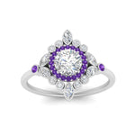 Load image into Gallery viewer, round-halo-floral-purple-topaz-engagement-ring-in-white-gold-FD9822RORGVITOANGLE5-NL-WG?v=1755852217

