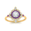 Load image into Gallery viewer, round-halo-floral-purple-topaz-engagement-ring-in-yellow-gold-FD9822RORGVITOANGLE5-NL-YG_2545dfd0-7002-4396-a50c-3133faaf9ad6?v=1755852240