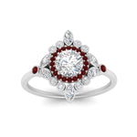 Load image into Gallery viewer, round-halo-floral-ruby-engagement-ring-in-white-gold-FD9822RORGRUDRANGLE5-NL-WG_975f0574-9054-4ee3-ae2d-4112ba1396c8?v=1755852238
