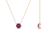 Load image into Gallery viewer, round-halo-pink-sapphire-1-carat-necklace-in-FDPD10984GSADRPI-1.00CT-NL-RG-CS
