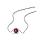 Load image into Gallery viewer, round-halo-pink-sapphire-1-carat-necklace-in-FDPD10984GSADRPI-1.00CT-NL-WG-CS
