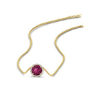 Load image into Gallery viewer, round-halo-pink-sapphire-1-carat-necklace-in-FDPD10984GSADRPI-1.00CT-NL-YG-CS
