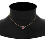 Load image into Gallery viewer, round-halo-pink-sapphire-1-carat-necklace-in-FDPD10984GSADRPI-1.00CT-NL-YG-CS
