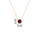 Load image into Gallery viewer, round-halo-ruby-1-carat-necklace-in-FDPD10984GRUDR-1.00CT-NL-RG-CS
