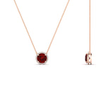 Load image into Gallery viewer, round-halo-ruby-1-carat-necklace-in-FDPD10984GRUDR-1.00CT-NL-RG-CS

